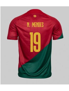 Portugal Nuno Mendes #19 Replika Hemmakläder VM 2022 Kortärmad
